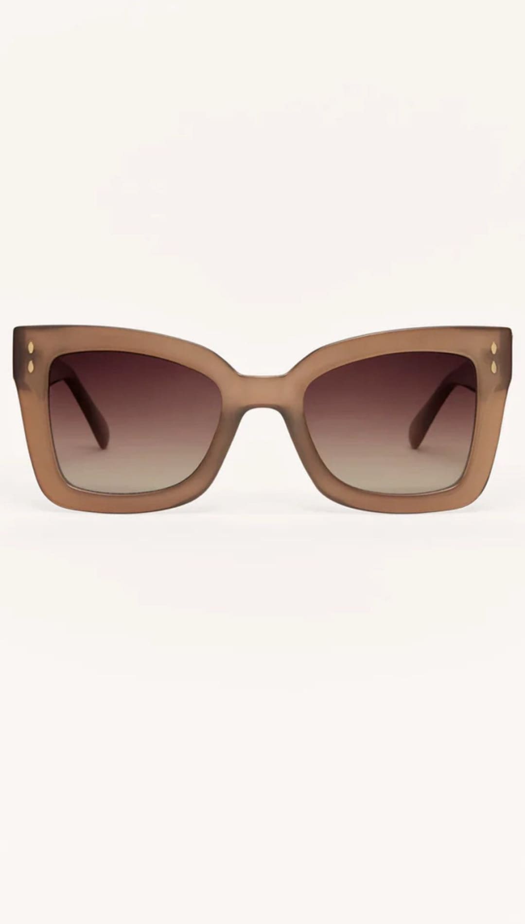 Square-framed, gradient-lensed sunglasses.
