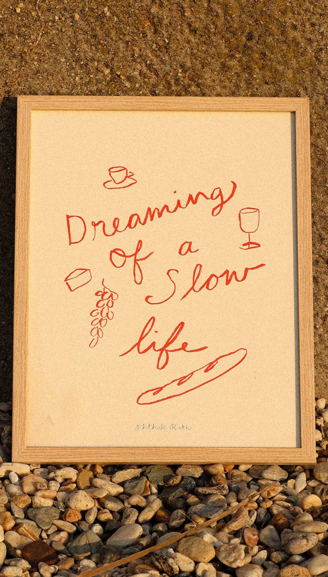 Framed ’Dreaming of a Slow Life’ print.
