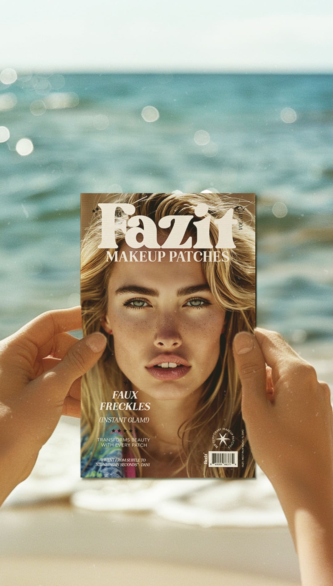 Magazine cover featuring a blonde woman.