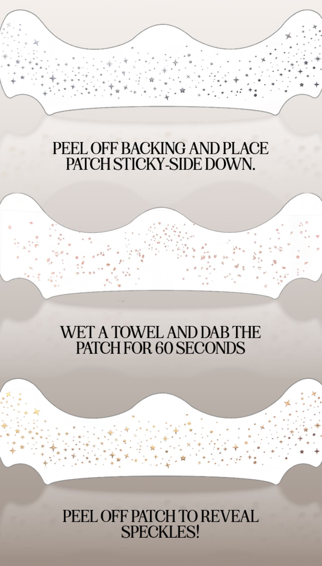 Makeup patch application instructions.