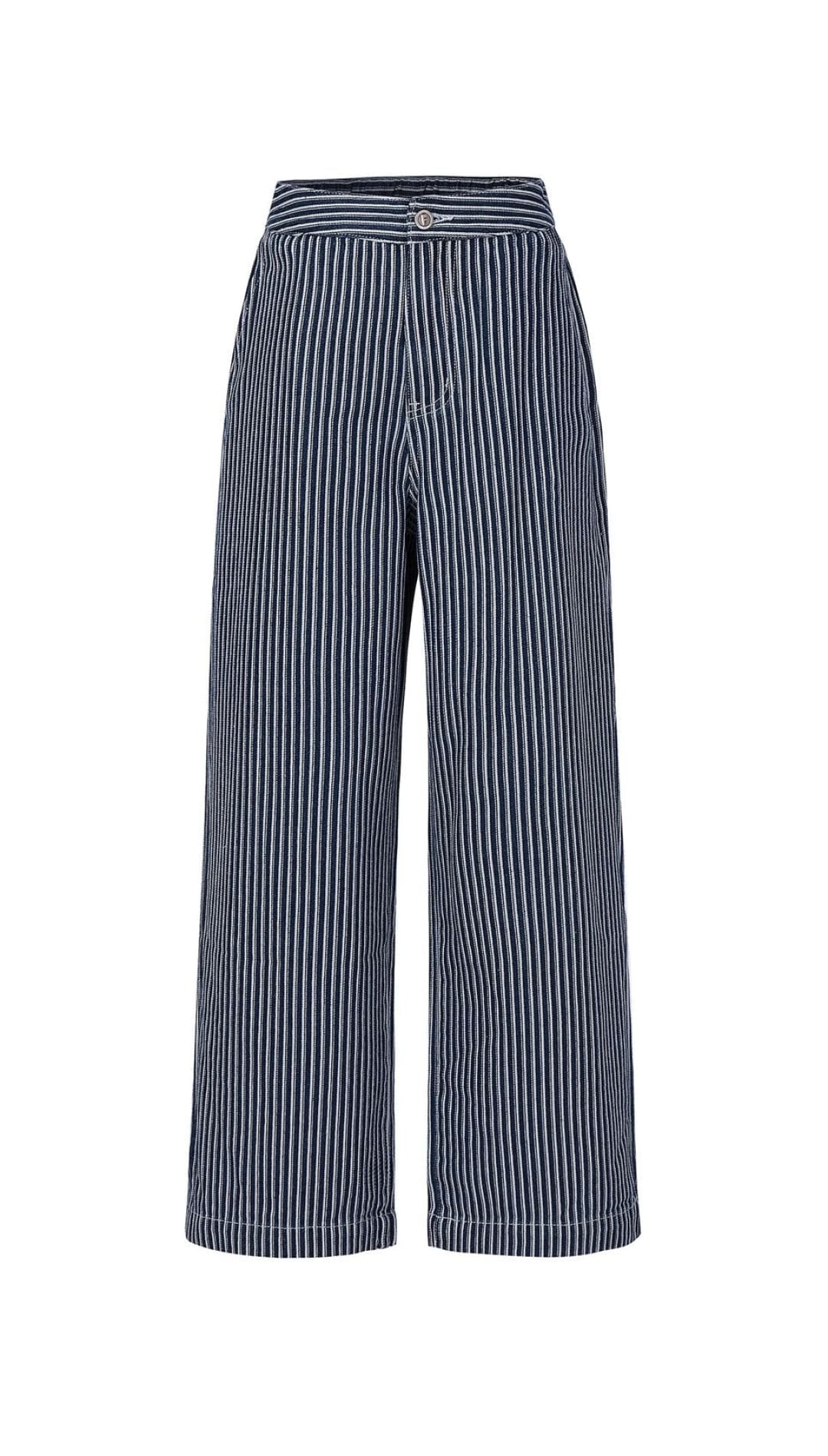 Striped wide-leg pants.