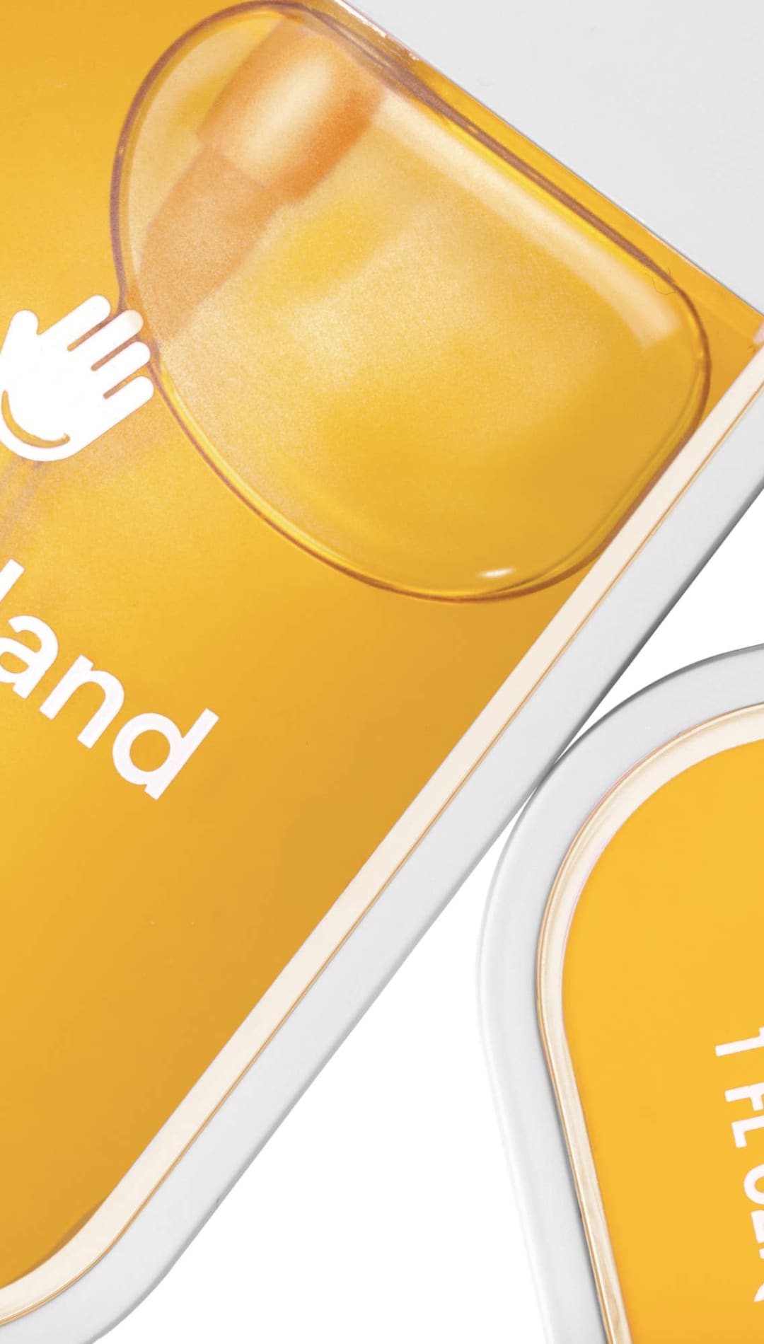 Yellow hydrating hand sanitizer with a clear pump and white text.