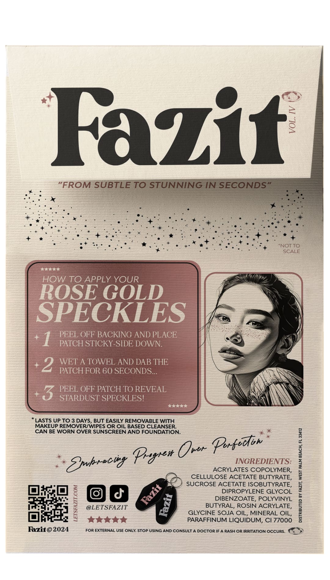 Fazit rose gold speckles patch.