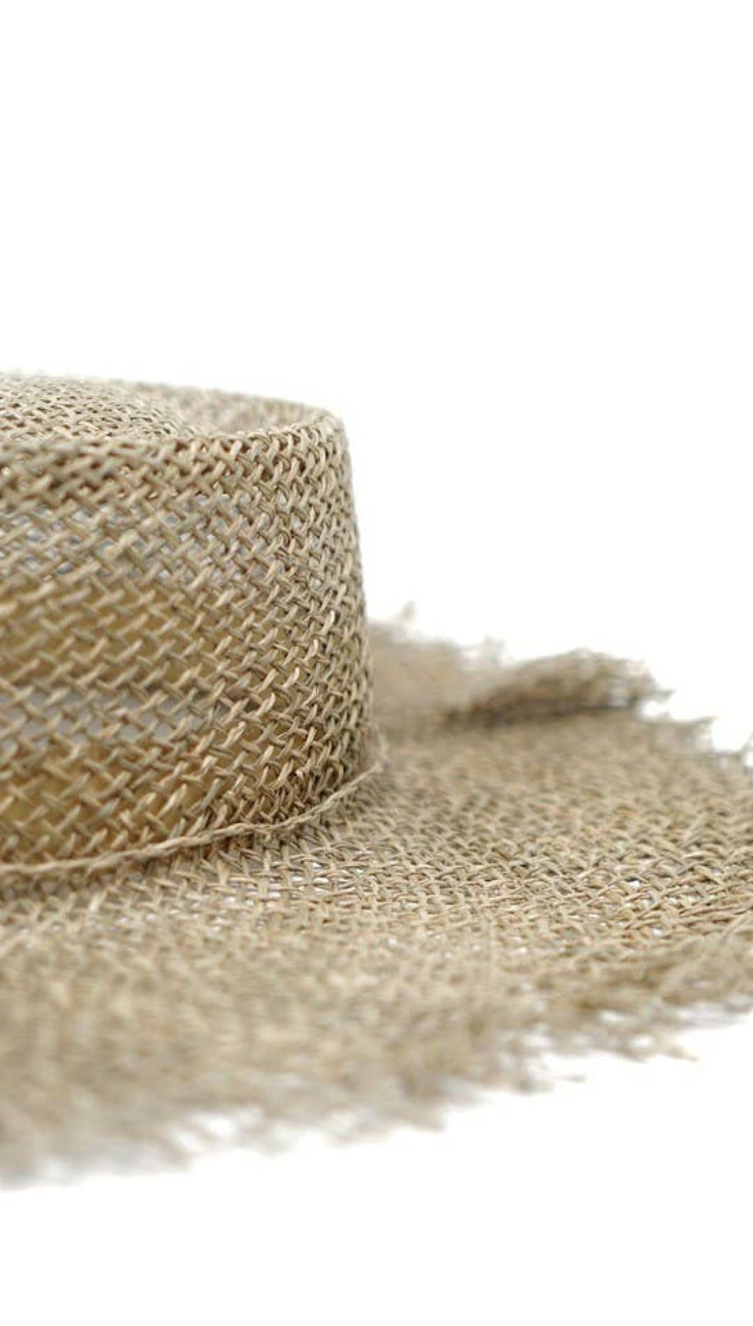Woven straw sun hat.